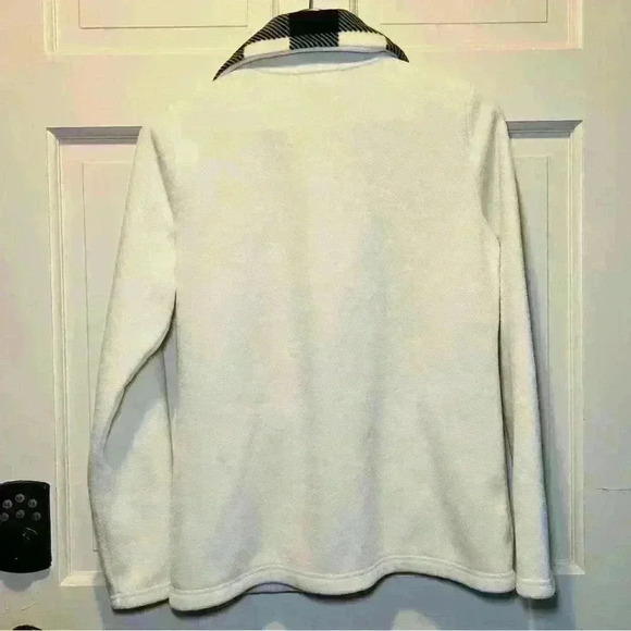 Chaos Sport Full Zip Off White Fleece Jacket Sweatshirt - Picture 4 of 8